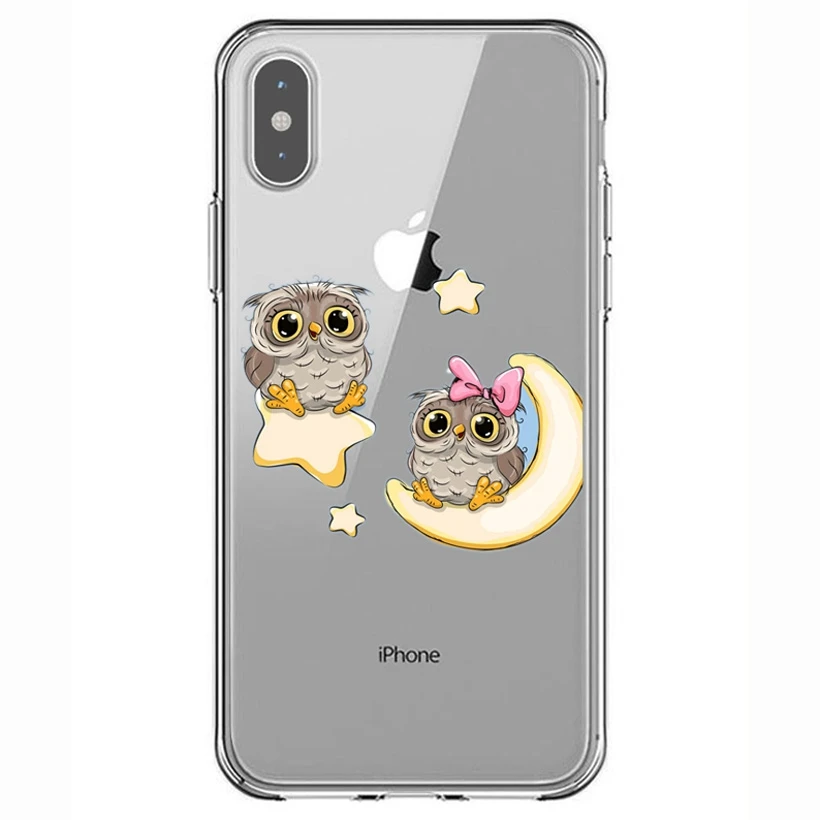 Милый мягкий силиконовый чехол из ТПУ с рисунком совы для iPhone 7 8 6 6s Plus X Xs XR XS Max Y612 |
