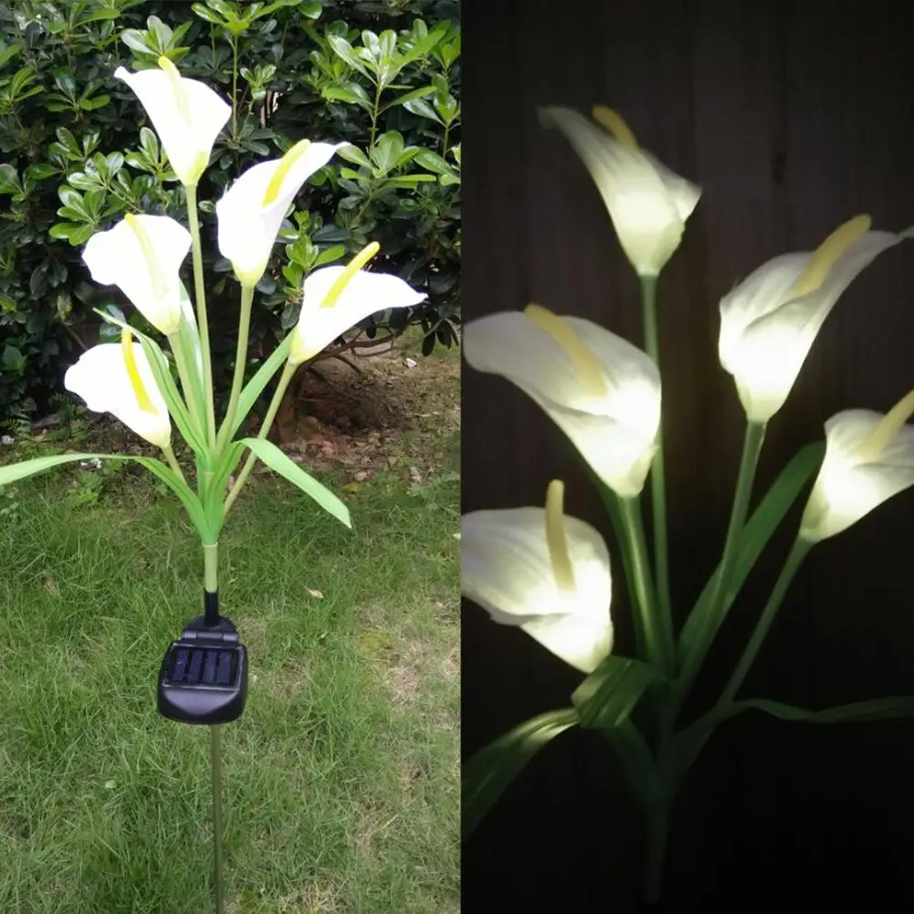 Солнечная Светодиодная лампа для улицы водонепроницаемая 5 светодиодных ламп на