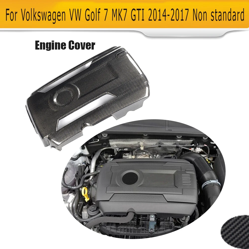 Углеродного волокна добавить на крышку двигателя шляпки для Volkswagen VW GOLF 7 MK7 GTI
