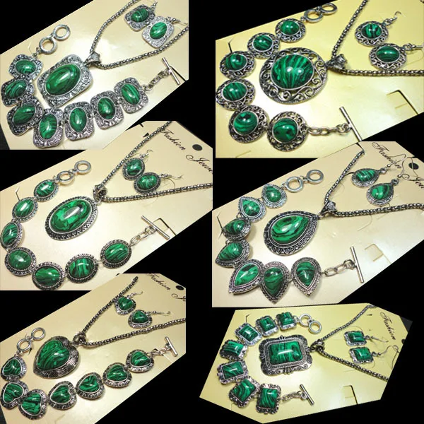 Женский винтажный набор ювелирных изделий ожерелье с подвеской из античного