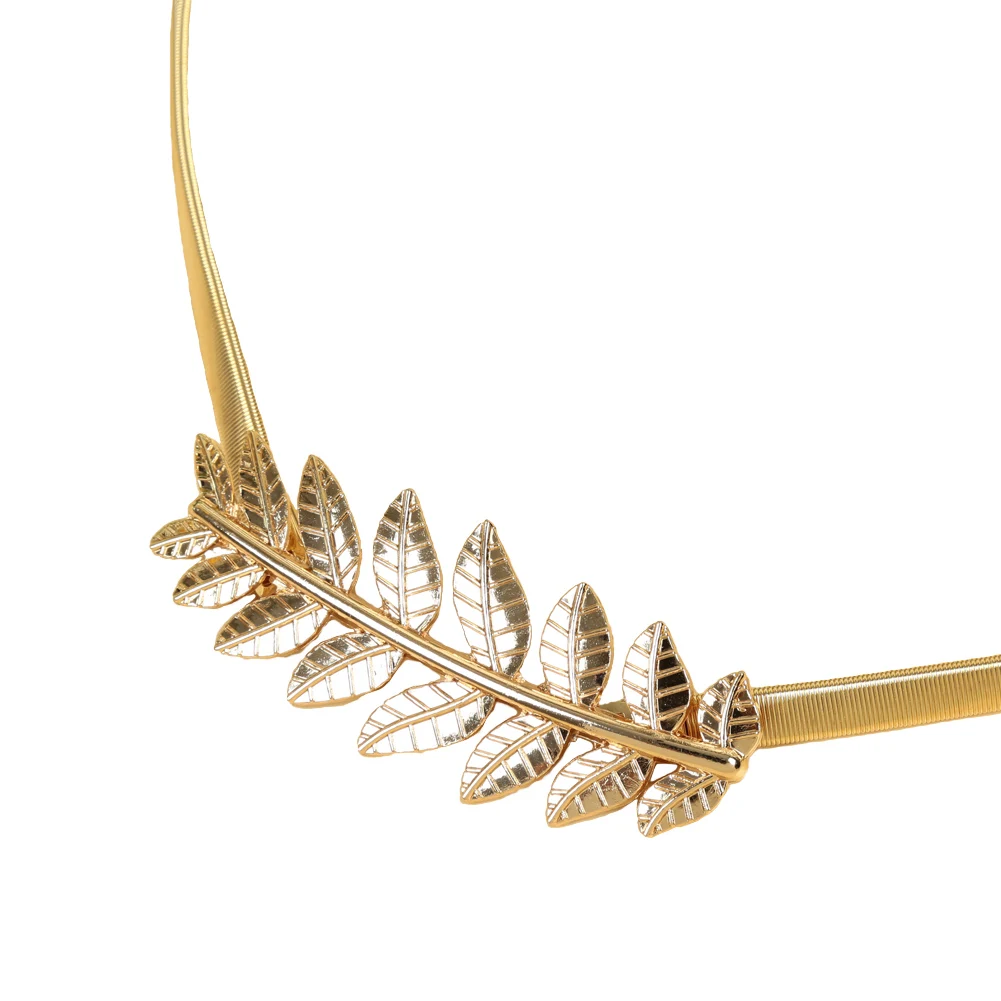 Лидер продаж женский ремень с застежкой в виде листьев эластичный металлический