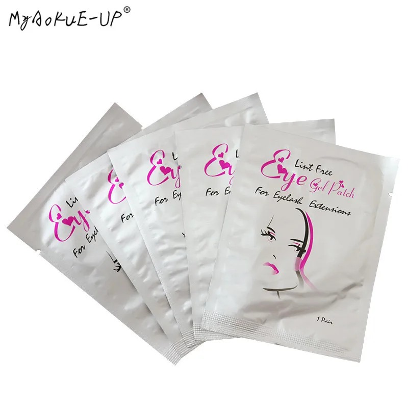50 пар/лот одноразовые накладки для глаз бумажные патчи ресниц гидрогелевые
