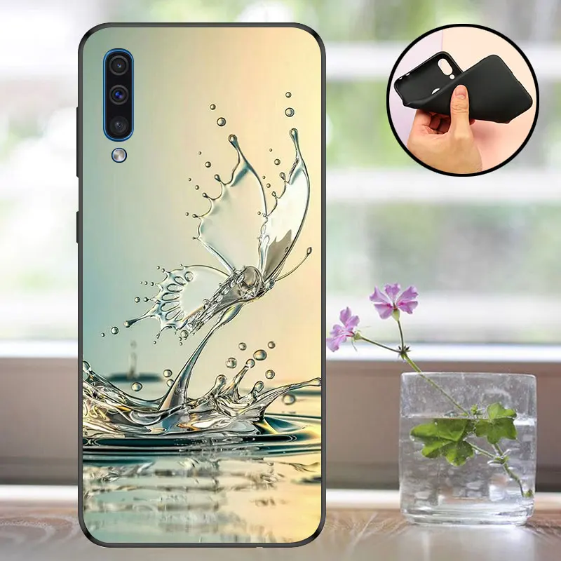 Чехол для samsung Galaxy A50, черный матовый чехол для samsung A50, силиконовый чехол ТПУ для телефона Galaxy A 50 A505F Capa