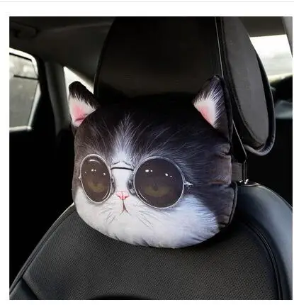 1pc headrest Автомобильная кошка Huskie собака плюшевое покрытие ремня безопасности подголовник для шеи бумажное полотенце Чехол держатель ткани мягкая игрушка подарок для девочки - Цвет: 1pc headrest