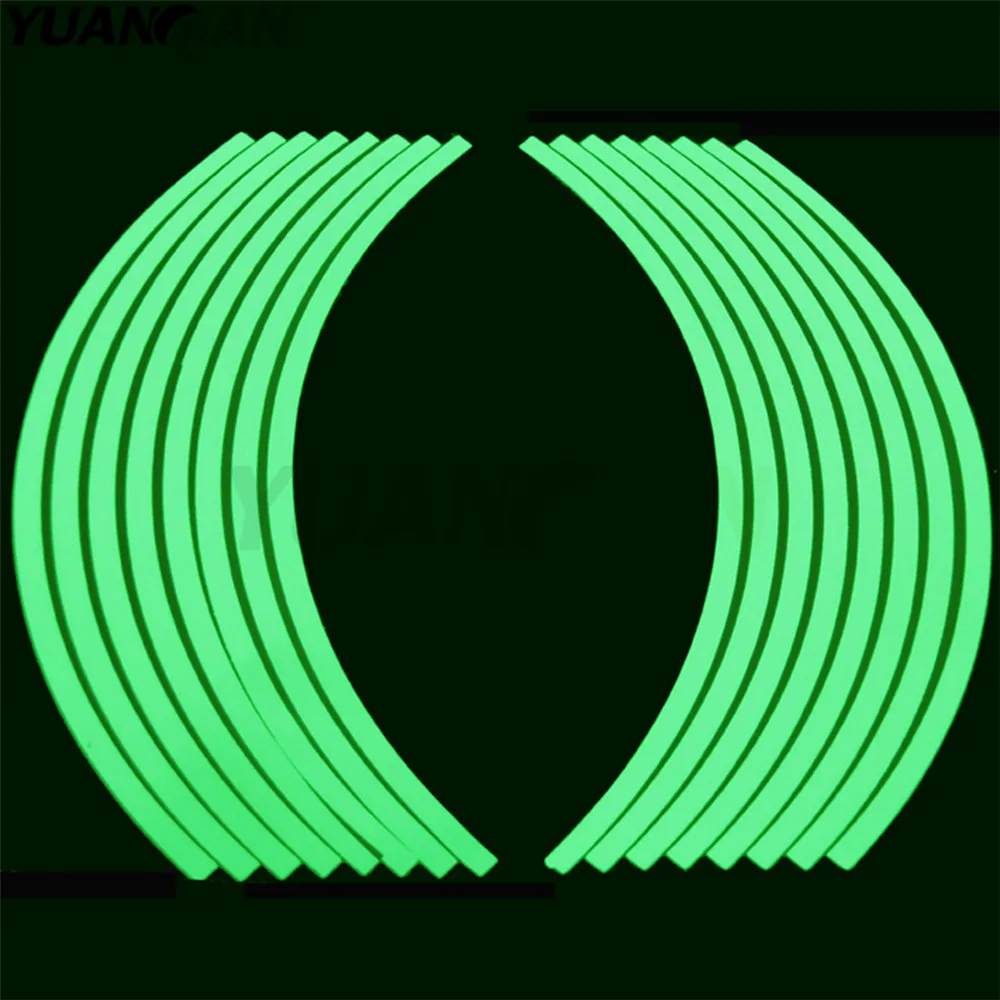 16 Strips Bike Car Motorcycle Wheel Tire Reflective Rim Stickers And Decals Decoration 17&quot18&quot Color Styling New | Автомобили и