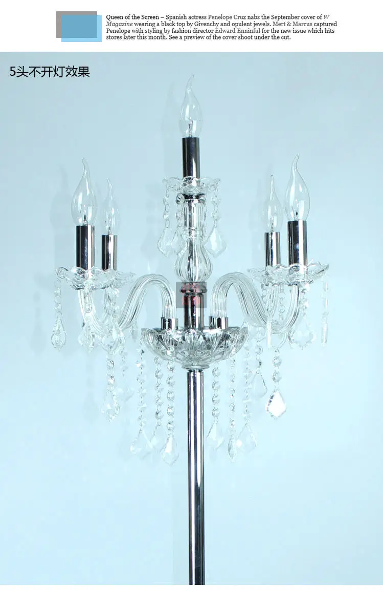 Современные светодиодные свечи торшер для гостиной свадьбы хрустальный