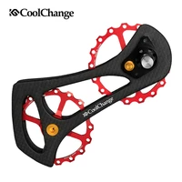 coolchange drivetrain 17t bike carbon fiber ceramic bearing wheels road bicycle rear derailleur pulleys for 4700580068009070