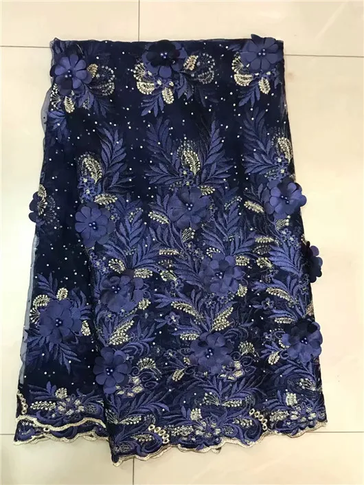 African French lace baby pink 3d flowers fabric wedding dress beaded embroidery royal /blue peach net black | Дом и сад
