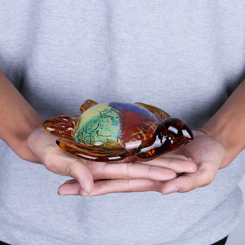 H&ampD Handmade Colored Sea Turtle Sculpture Art Glass Blown Animal Figurine For Home Living Room Decorative Birthday Gifts | Дом и сад