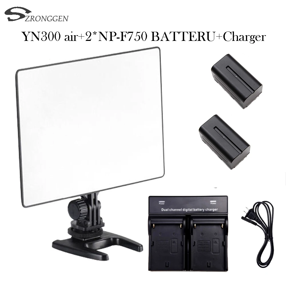 YONGNUO YN300air YN300 air YN-300 yn 300 AIR Pro светодиодсветильник для видеокамеры Canon Nikon + 2 NP-F750