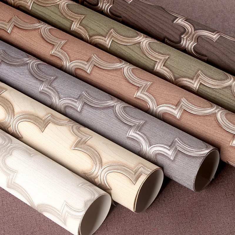 Современные Простые геометрические решетки ПВХ обои трехмерные для спальни