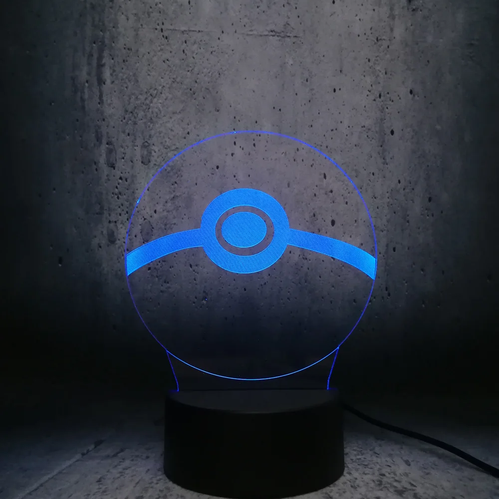 Покемон Poke мяч gs Дизайн 3D LED USB лампа японская мультяшная игра детская игрушка