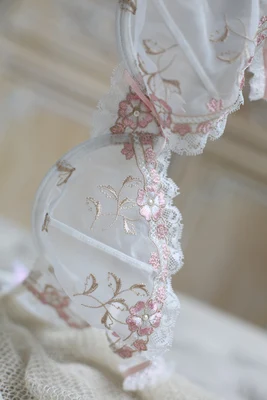 Женский кружевной бюстгальтер с вышивкой ультратонкий прозрачный цветочной 4