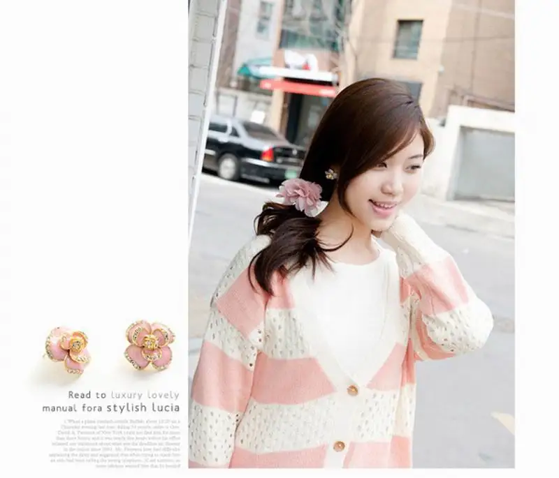 Корейский Модный Бренд Ювелирных Красочные Эмали Цветок Серьги Небольшой