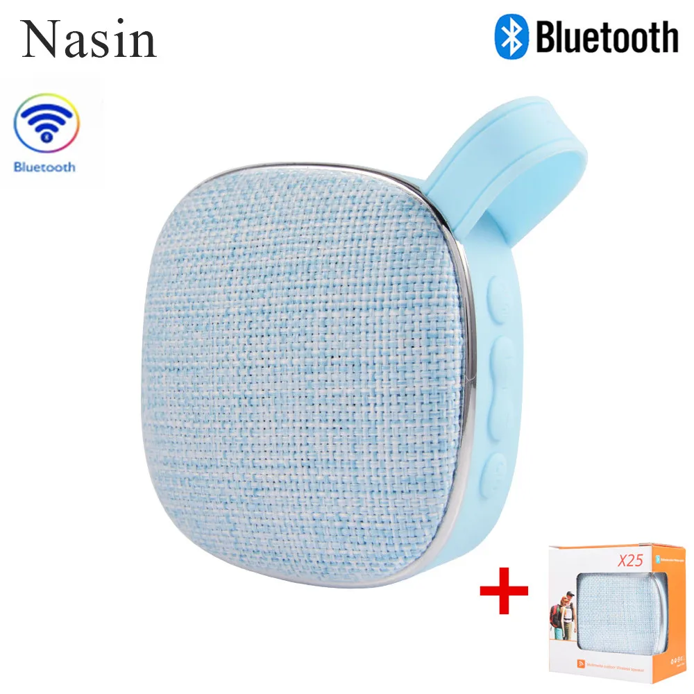 blue Nasin X25 мини тканевый Bluetooth динамик портативный мультяшный уличный музыкальный плеер Stero Lound Динамик s Поддержка громкой связи для xiaomi - Цвет: blue