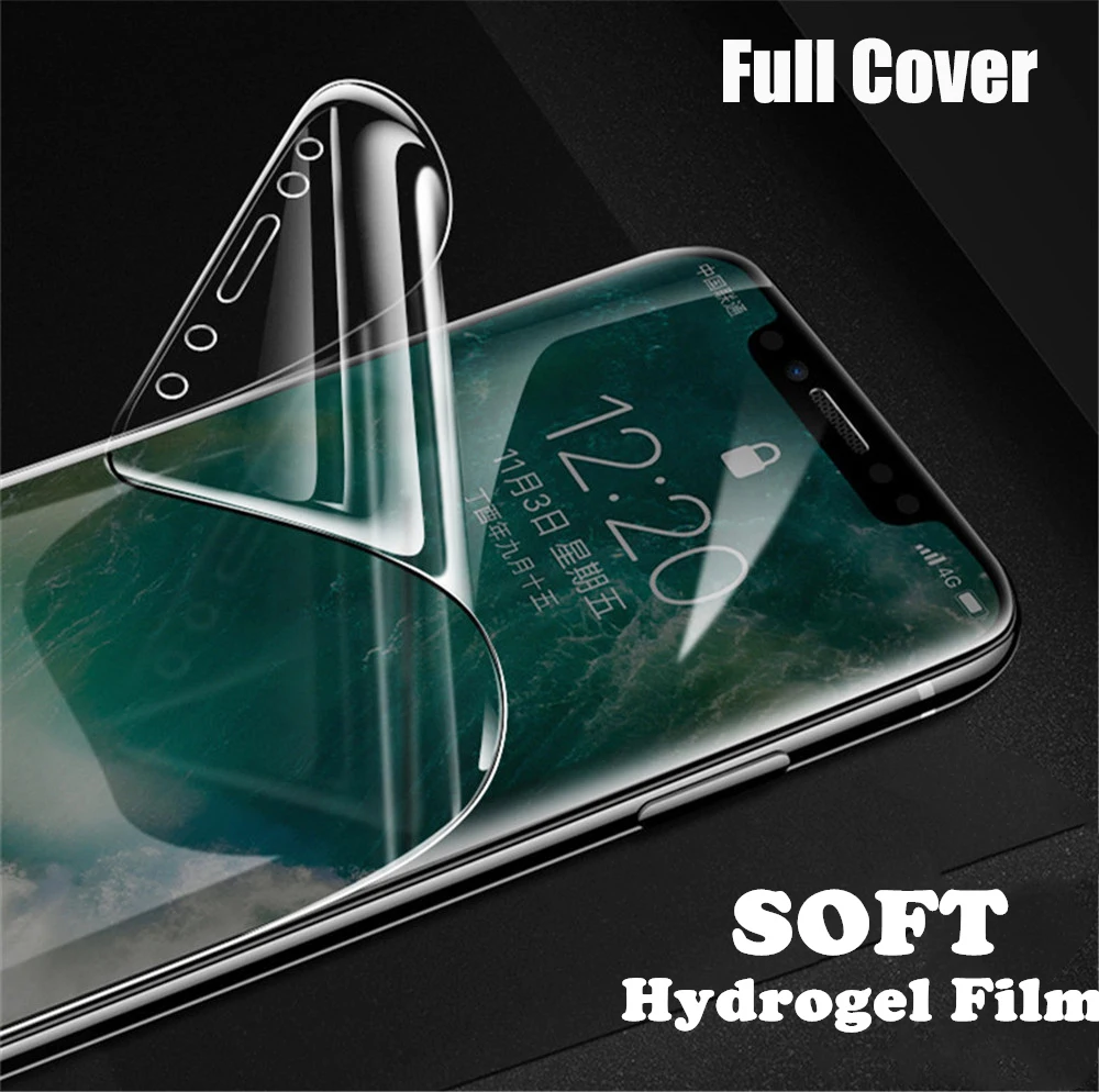 8D полное покрытие Гидрогелевая пленка для iPhone 8 7 6 6S Plus Защита экрана XS Max XR X