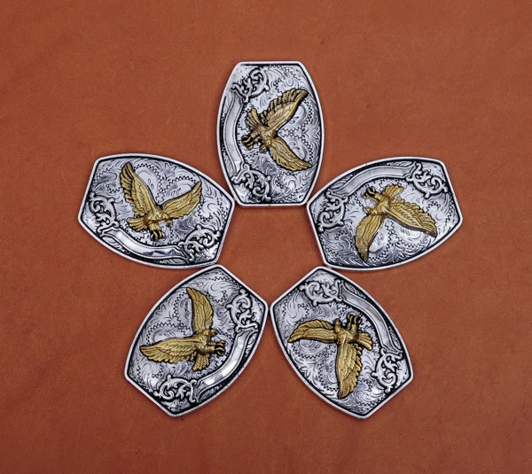 6 шт. Западный ковбойский Cowgirl Texas Gold Eagle Leathercraft Hatband кожаный кошелек ремень седло для верховой езды декоративный набор