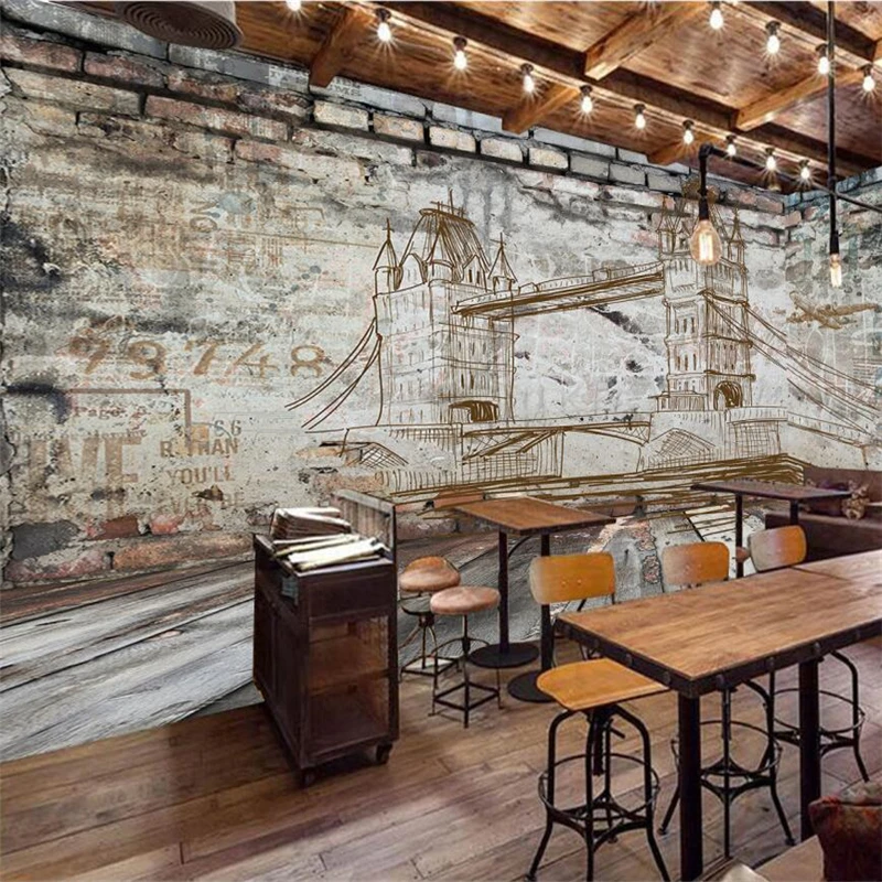 wellyu papier peint wallpaper for walls 3 d Custom European and American brick wall London bridge behang | Обустройство дома