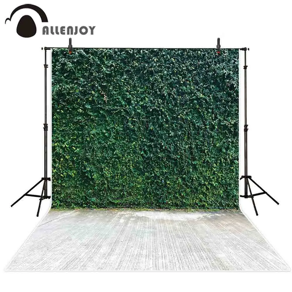 Allenjoy фон для фотосъемки с зелеными листьями стена Весна Сад Фон реквизит Фотофон