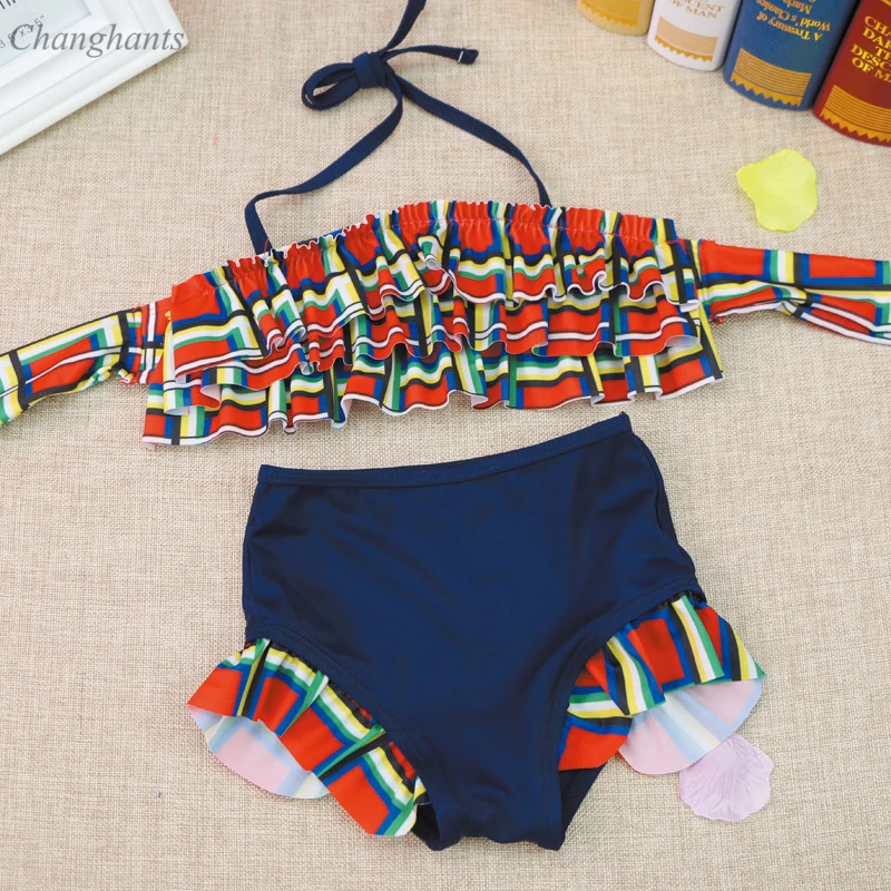 Новинка 2019 детский купальный костюм из двух предметов для девочек 2 8 лет розовый