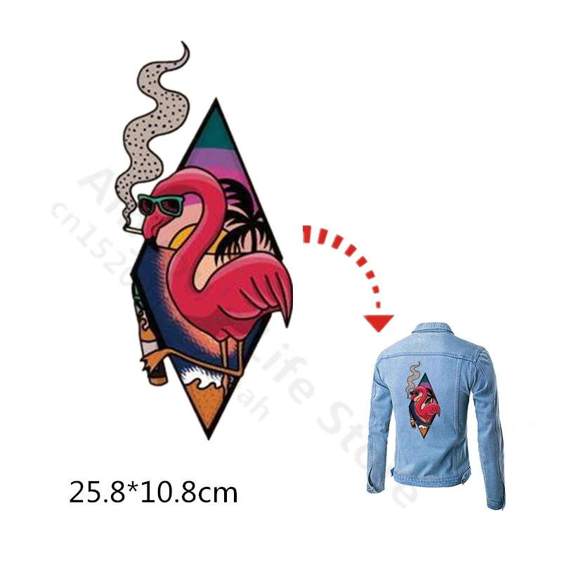 Мультфильм огонь бумага с Фламинго наклейки для девочек Костюмы передачи тепла