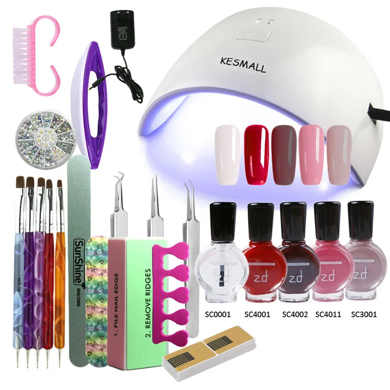 Nail Art Pro DIY полный набор отклеивания гель лака наборы для маникюра 24 Вт отверждения