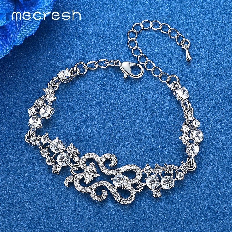Mecresh потрясающий дизайн свадебные браслеты для женщин серебряный цвет