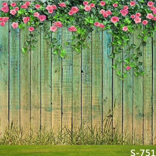 Виниловые фотофоны 10x10FT с желтыми и зелеными деревянными дощатками розовыми
