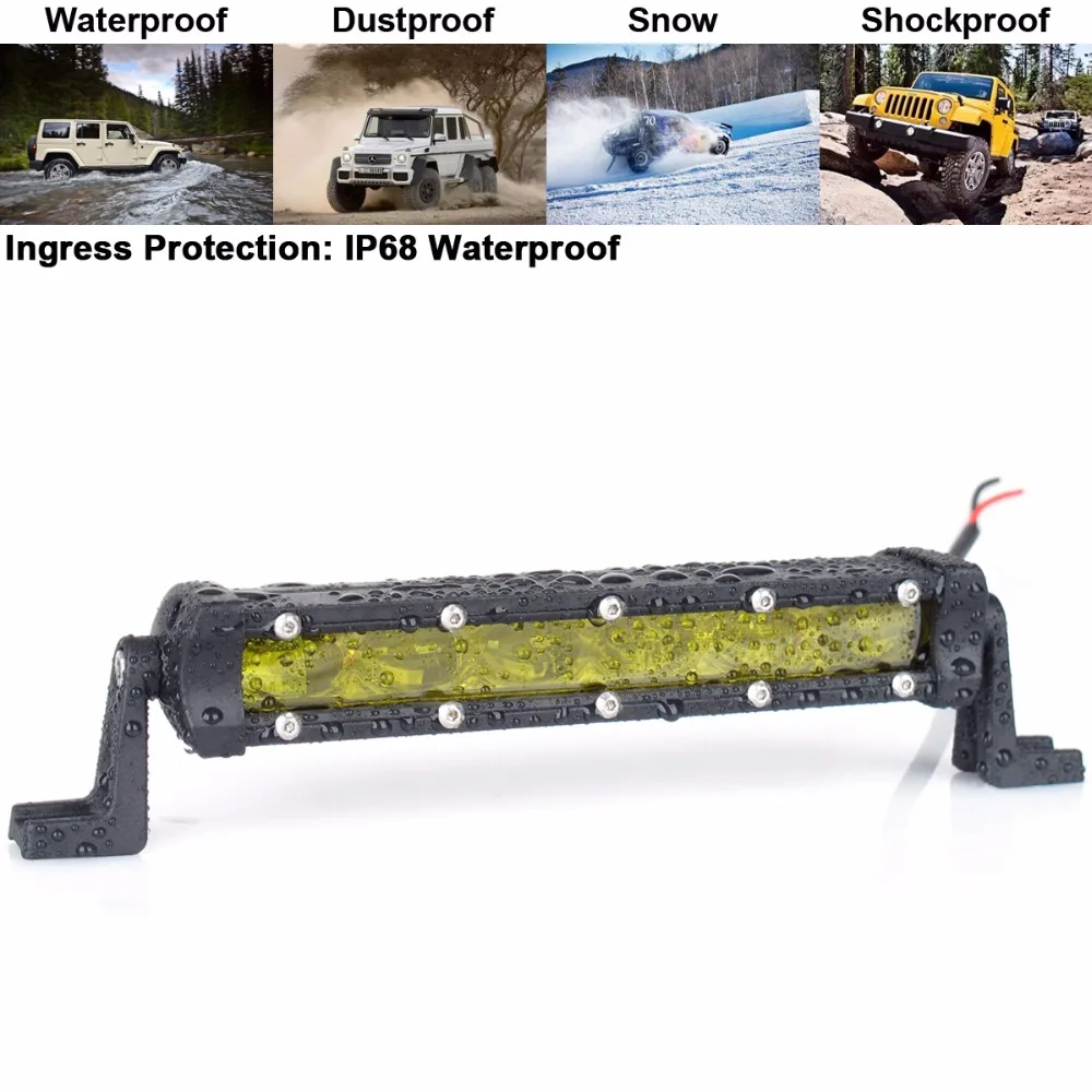 

6D Lens Super Slim Single Row Straight Led Bar Light Off Road Bar For Car Tractor Suv Truck Boat 4WD 4x4 Work Lights