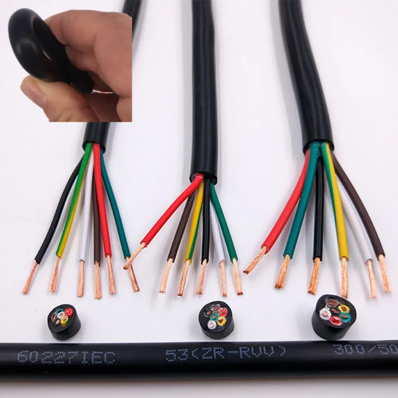 10 м ПВХ провода 6/7/8/10Pin поливинилхлорид кабель в оболочке 22AWG RVV 300/300 квадратный