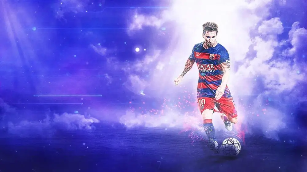 messi HD Печать звезда футбола C Роналду Месси баскетбольная звезда Коби Печать на холсте - Цвет: messi