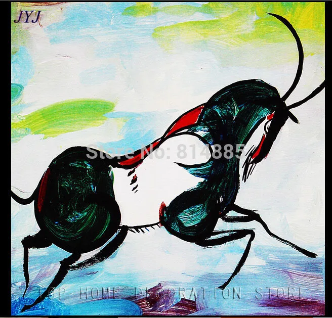 Running Buffalo Wall Painting American Style 100% Handmade Modern Abstract Canvas Oil Art Home Decoration DS001 | Дом и сад