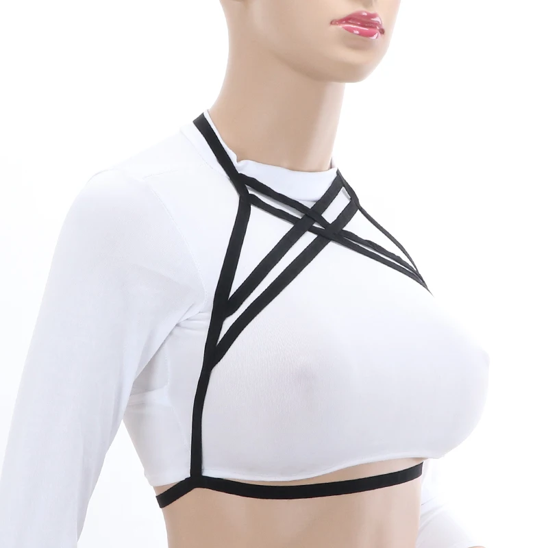 Для женщин черный корпус Сексуальное белье с ремешками спандекс Harajuku Пастель