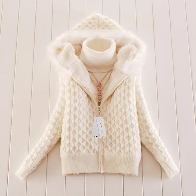 AKSLXDMMD 2019 осень зима женский свитер модный плотный флисовый кардиган с капюшоном