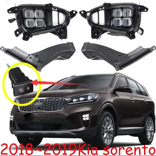 with switch Противотуманный светильник на передний бампер для Sorento~, противотуманный светильник для вождения, сменный противотуманный фонарь sorento, ходовой светильник, DRL, Дневной светильник - Цвет: with switch