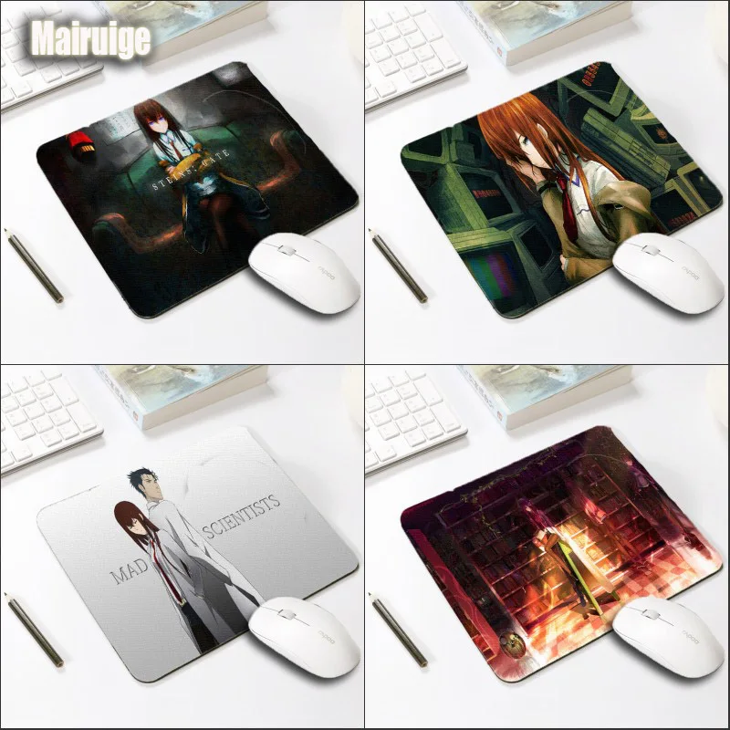 Mairuige аниме Стиль колодки steins Gate девочек макисэ курису игровой коврик для мыши с изображением Размеры 220x180x2 мм для офисного стола резиновые коврики