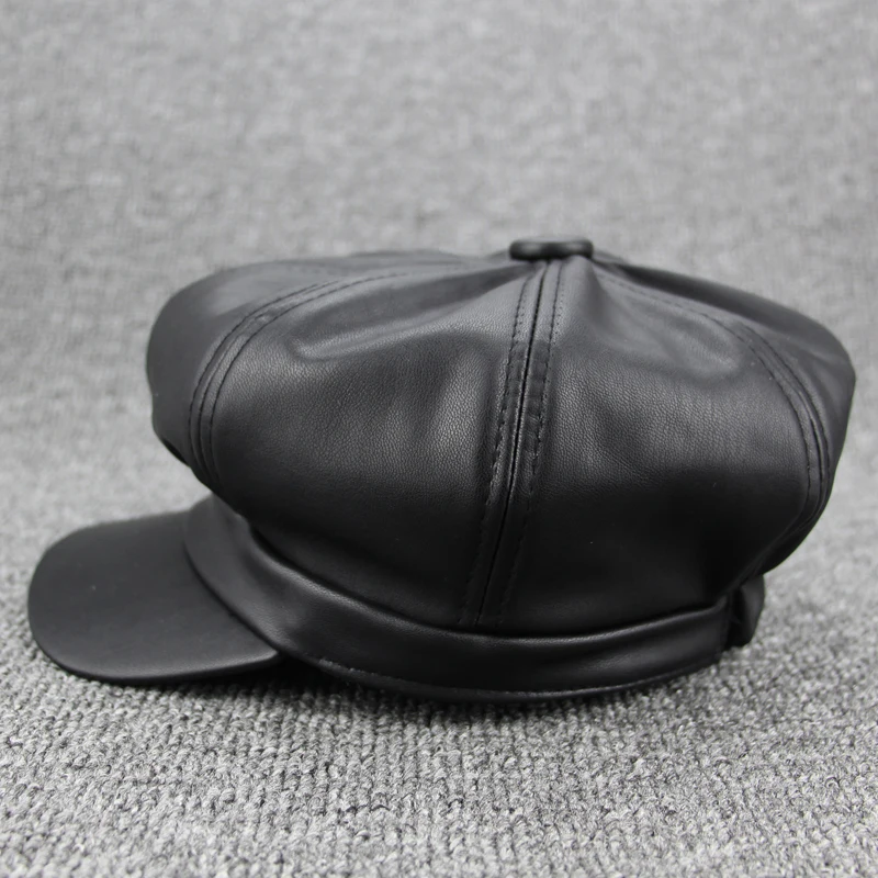 2018 New Solid Color PU Berets Women's Newsboy Cap Octagonal Men Caps Girls For Spring And Autumn British Style Of Hat | Аксессуары