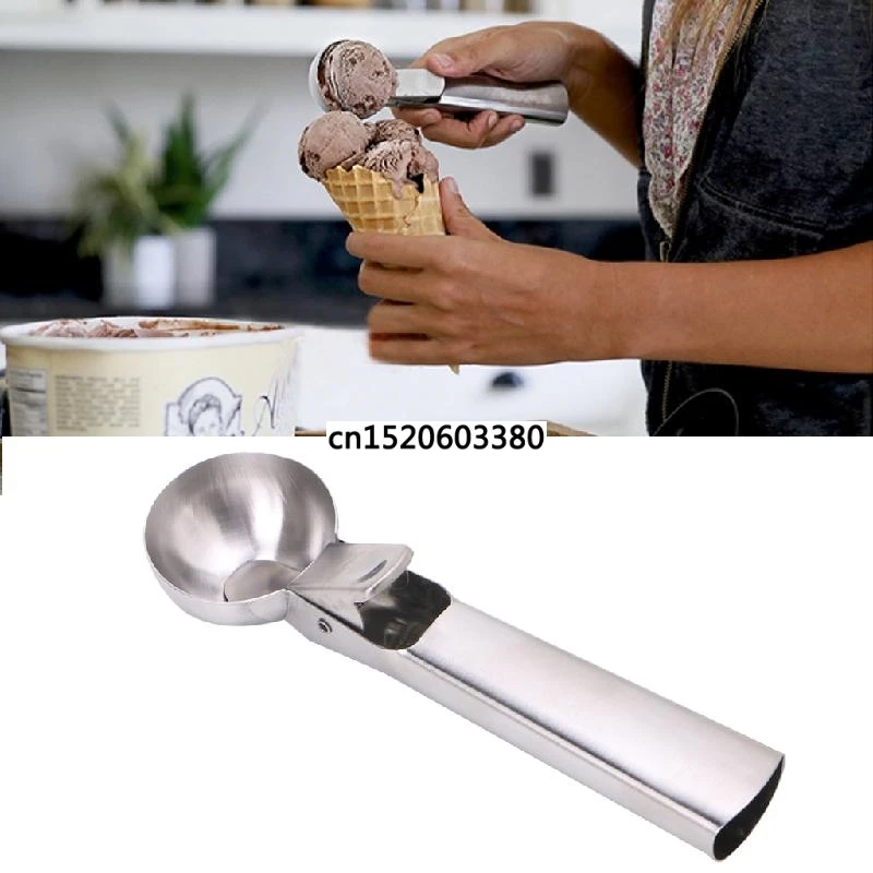 

MEXI Stainless Steel Ice Cream Scoop with Trigger Fruit Spoon Dipper Kitchen Tool