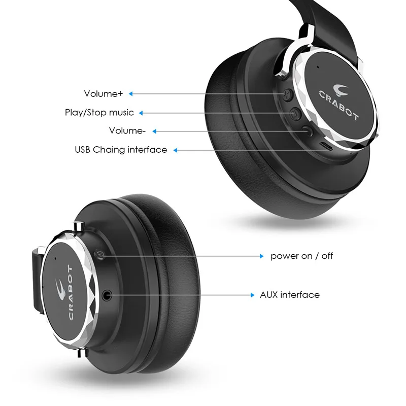 Bluetooth наушники за ухо crabot C5 стерео Беспроводная гарнитура CVC6.0 шумоподавления