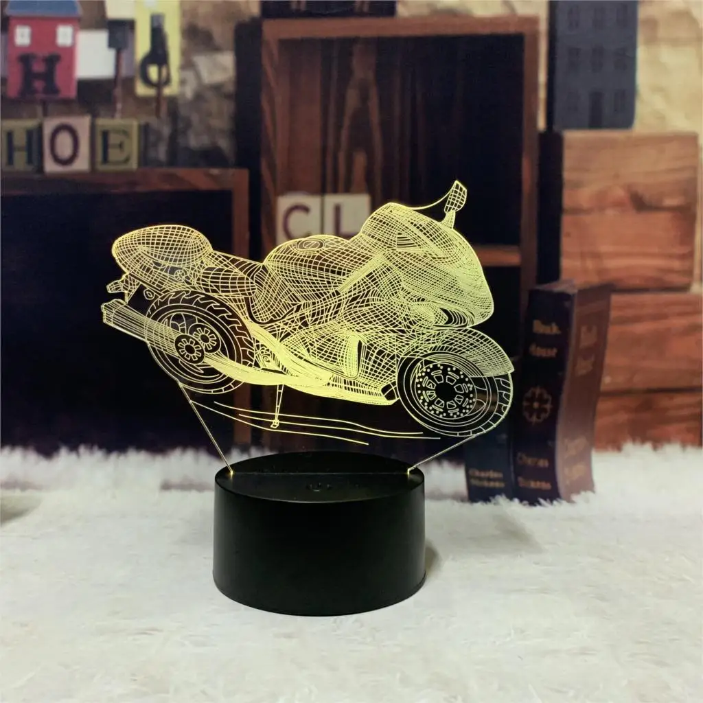 3D лампа тяжелый паровозик мотоцикл человек мальчик подарок светодиодный