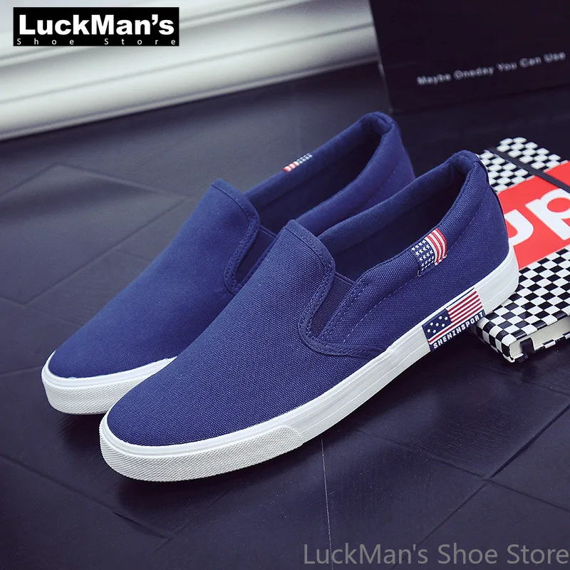 LuckMan Slip On Men Casual Shoes 2019 Spring Wholesale Fashion Mens Breathable Canvas Plus Size for | Обувь