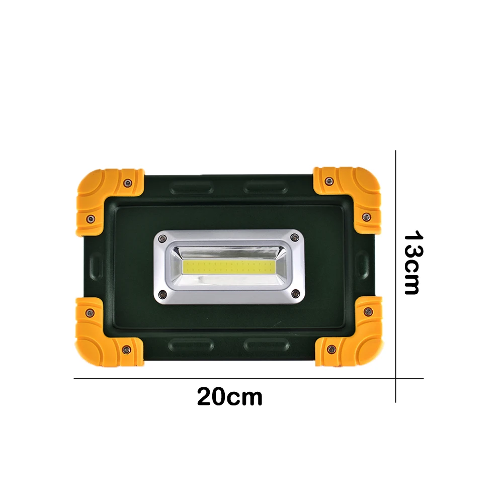 저렴한 20W 휴대용 COB LED 캠핑 랜턴 충전식 작업 조명 투광 조명 손전등 야외 텐트 램프, 탐조등