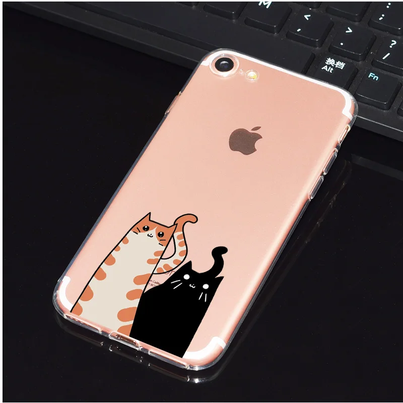 DREAMFOX L513 милый Кот силиконовый чехол-накладка из мягкого ТПУ чехол Обложка для Apple iPhone 11 Pro XR XS Max 8X7, 6, 6 S, Plus, 5, 5S SE 5C 4 4S