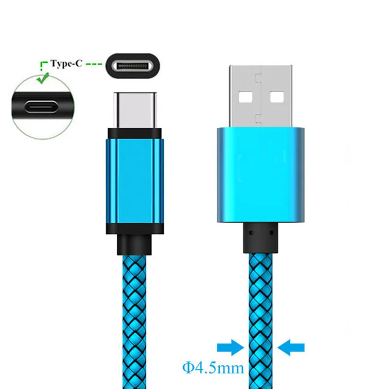 Быстрое зарядное устройство 2 м с металлическим разъемом USB type C для huawei P20 lite mate 20