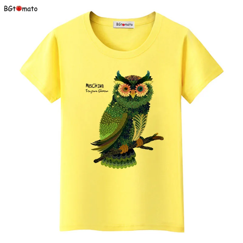 

2021 Individuality colorful owl shirts Women's fashion summer cool shirts Breathable comfortable casual tops tees