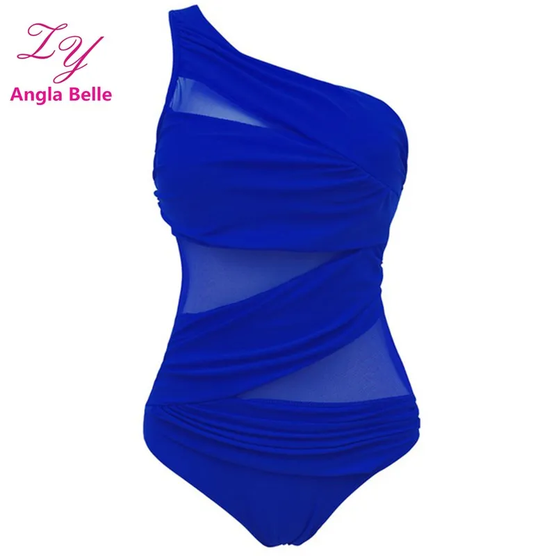 Женский сплошной цельный купальник сексуальный Монокини на одно плечо сетчатые