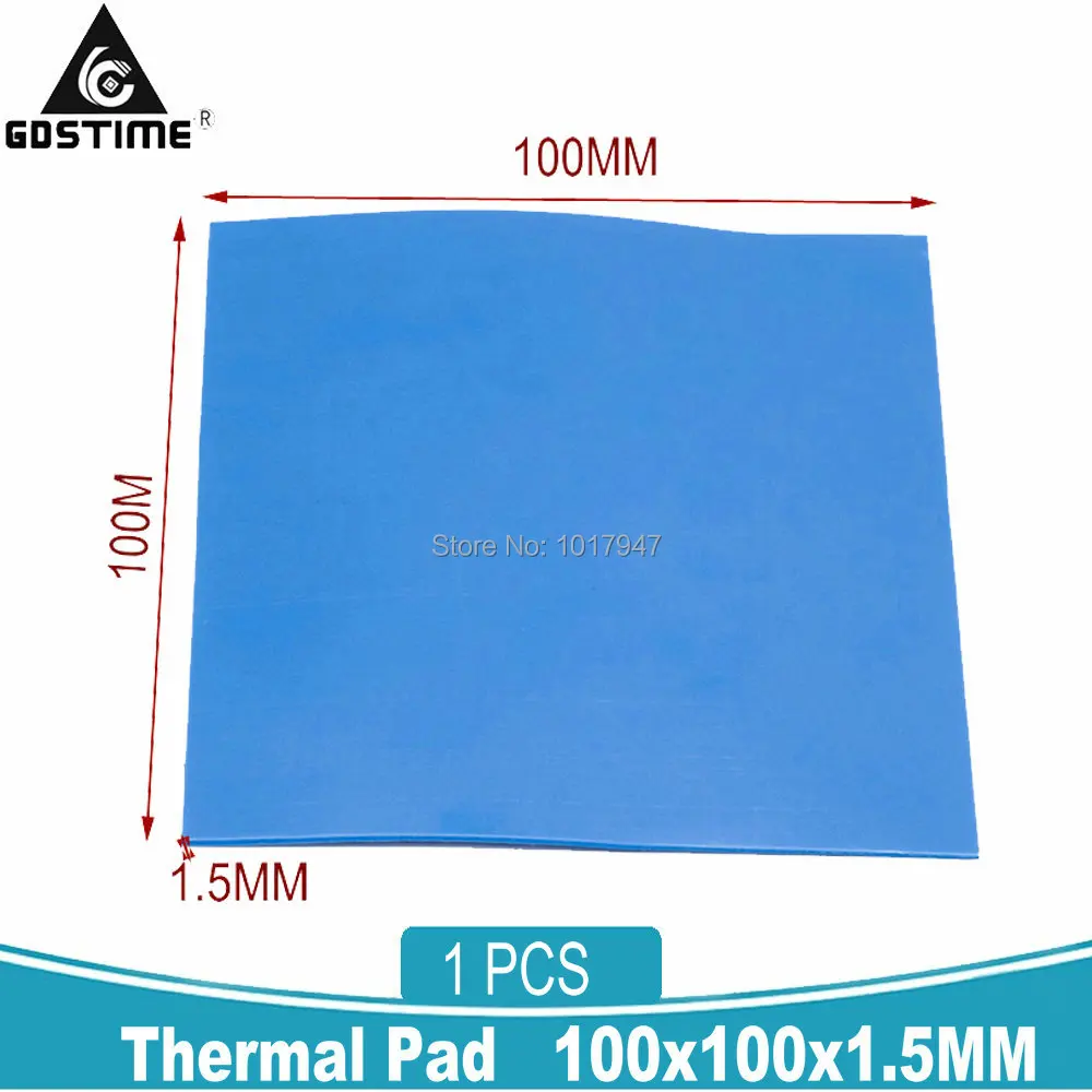 1 шт. 100x100x1 5 мм GPU CPU SMD DIP IC силиконовая композитная проводящая термопрокладка|silicon