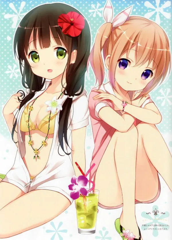 Это заказ односторонний пододеяльник с кроликом из аниме Kokoa & Chiya 150*210 см #39551|anime