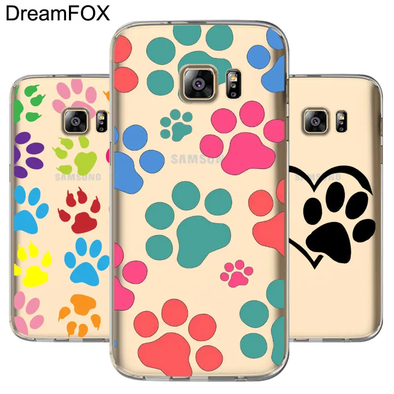 DREAMFOX M079 Cut Dog Paw Soft TPU Silicone Case Cover For Samsung Galaxy Note S 3 4 5 6 7 8 9 Edge Plus Grand Prime |