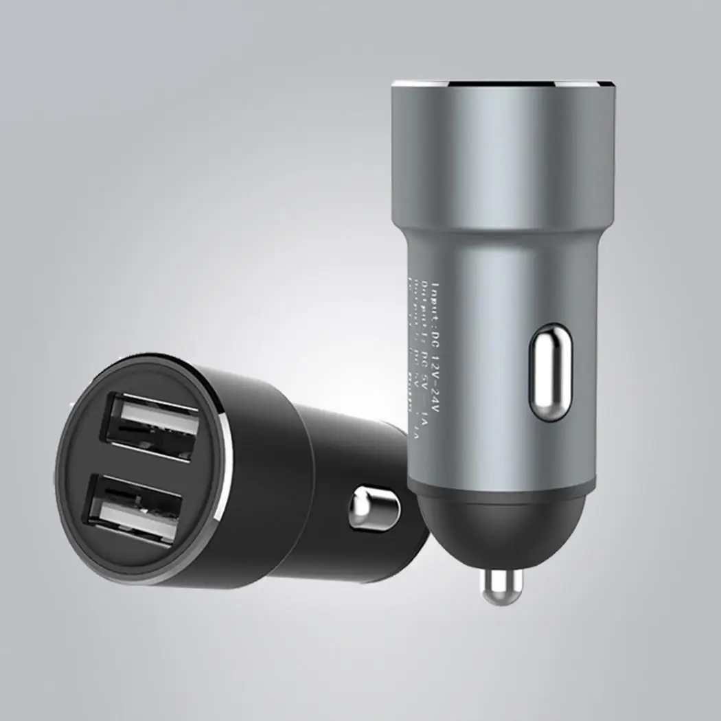 2.4A мини двойное USB быстрое зарядное устройство DC 5V автомобиль серый черный